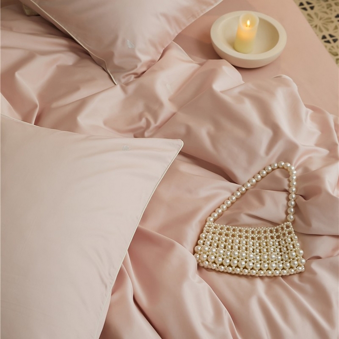 91家纺网 家纺一手货源 找家纺 新款100S长绒棉四件套-云享系列 桃夭粉