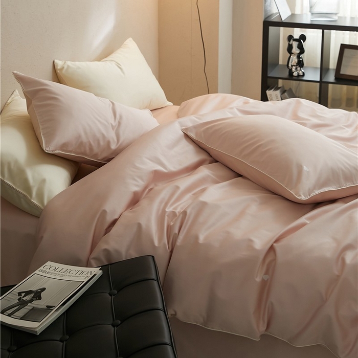 91家纺网 家纺一手货源 找家纺 新款100S长绒棉四件套-云享系列 桃夭粉