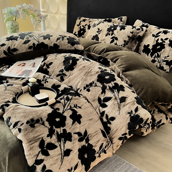 91家纺网 家纺一手货源 找家纺 （总）米可 2025新款美拉德高克重兔毛绒牛奶绒四件套