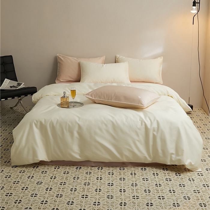 91家纺网 家纺一手货源 找家纺 新款100S长绒棉四件套-云享系列 莫奈白