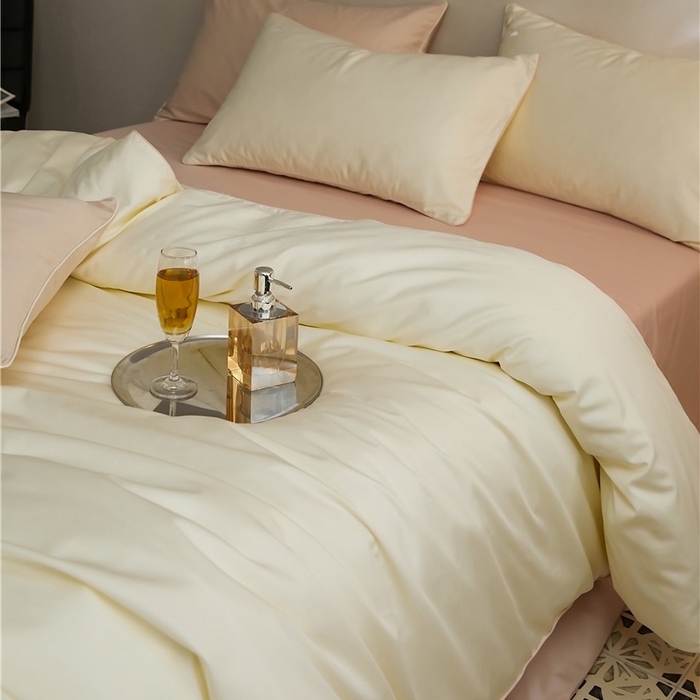 91家纺网 家纺一手货源 找家纺 新款100S长绒棉四件套-云享系列 莫奈白