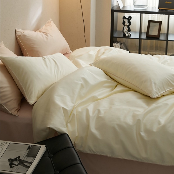 91家纺网 家纺一手货源 找家纺 新款100S长绒棉四件套-云享系列 莫奈白