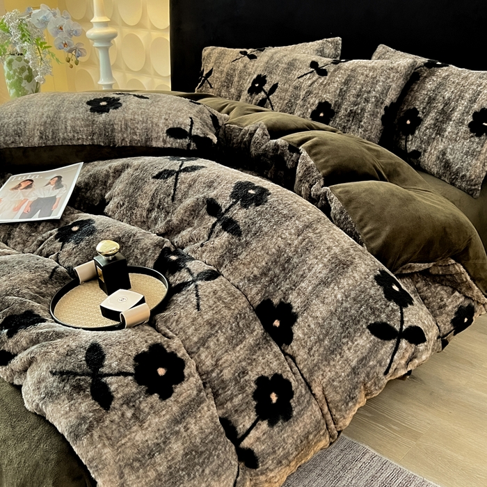 91家纺网 家纺一手货源 找家纺 （总）米可 2025新款美拉德高克重兔毛绒牛奶绒四件套