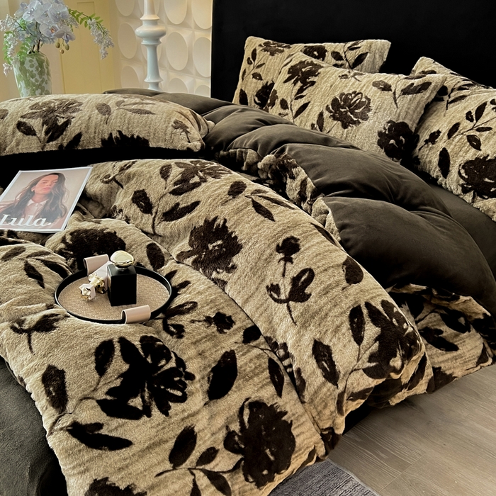 91家纺网 家纺一手货源 找家纺 （总）米可 2025新款美拉德高克重兔毛绒牛奶绒四件套