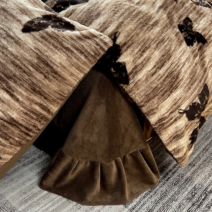 91家纺网 家纺一手货源 找家纺 米可 2025新款美拉德高克重兔毛绒牛奶绒四件套 蝶舞