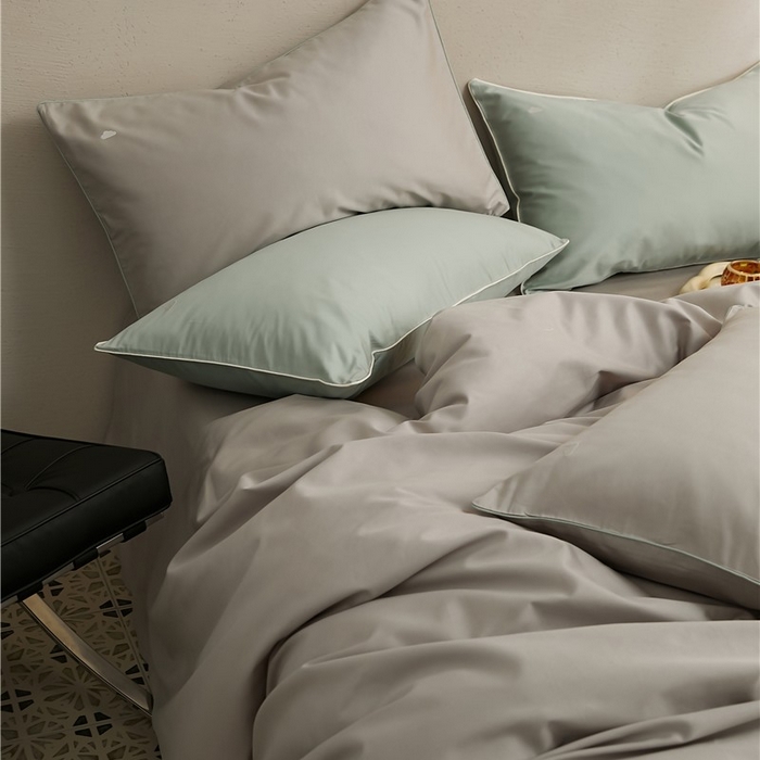 91家纺网 家纺一手货源 找家纺 新款100S长绒棉四件套-云享系列 薄雾灰