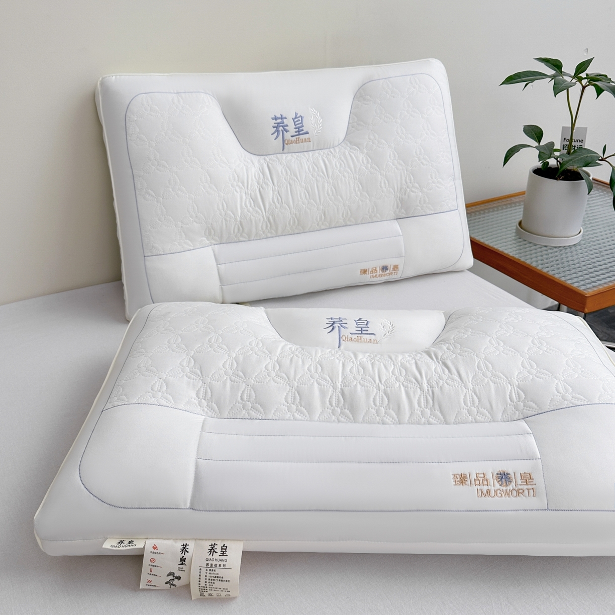 91家纺网 家纺一手货源 找家纺 十仟家纺 2025新款亲肤荞皇枕头枕芯 白色