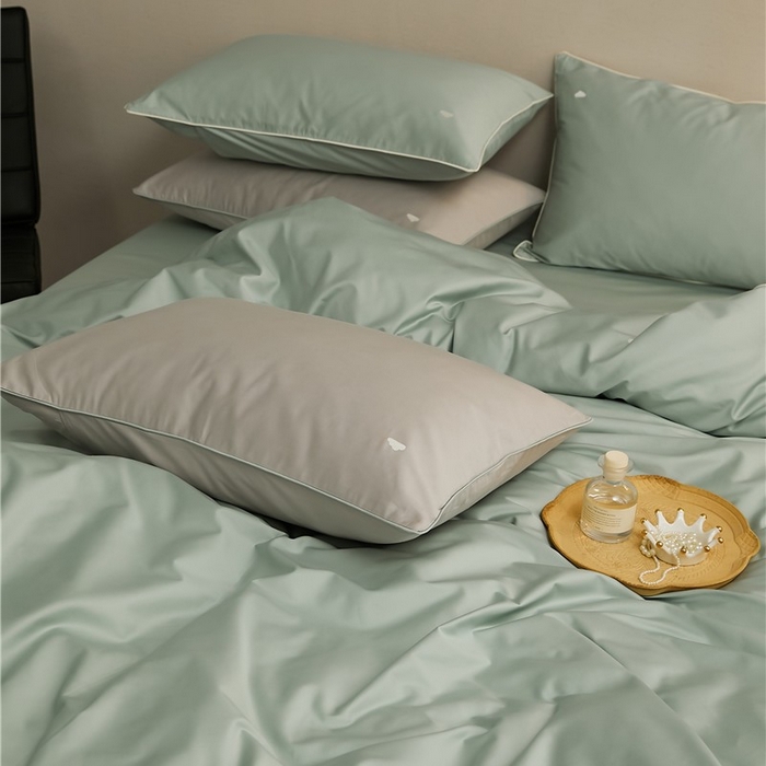 91家纺网 家纺一手货源 找家纺 新款100S长绒棉四件套-云享系列 岩竹青