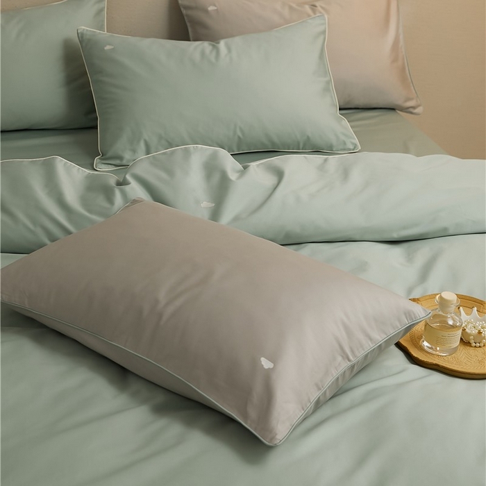 91家纺网 家纺一手货源 找家纺 新款100S长绒棉四件套-云享系列 岩竹青