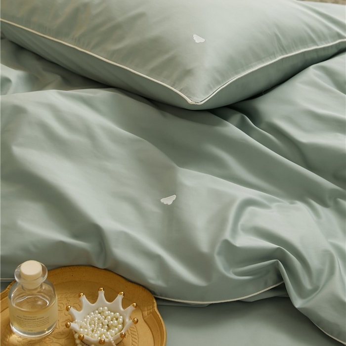 91家纺网 家纺一手货源 找家纺 新款100S长绒棉四件套-云享系列 岩竹青