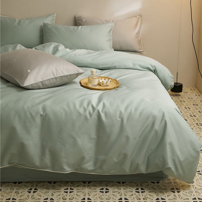 91家纺网 家纺一手货源 找家纺 新款100S长绒棉四件套-云享系列 岩竹青