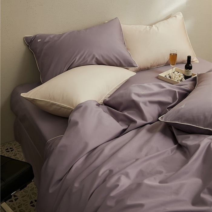 91家纺网 家纺一手货源 找家纺 新款100S长绒棉四件套-云享系列 紫藤色