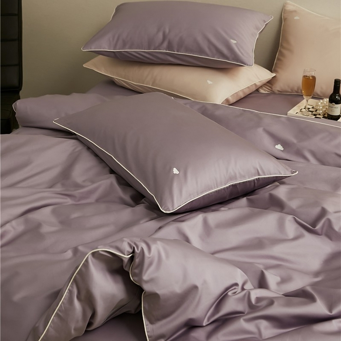 91家纺网 家纺一手货源 找家纺 新款100S长绒棉四件套-云享系列 紫藤色