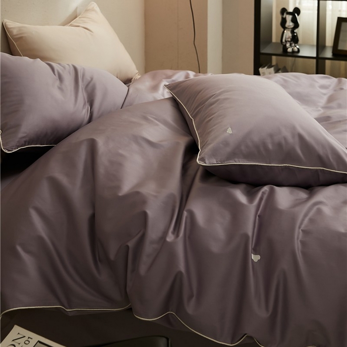 91家纺网 家纺一手货源 找家纺 新款100S长绒棉四件套-云享系列 紫藤色