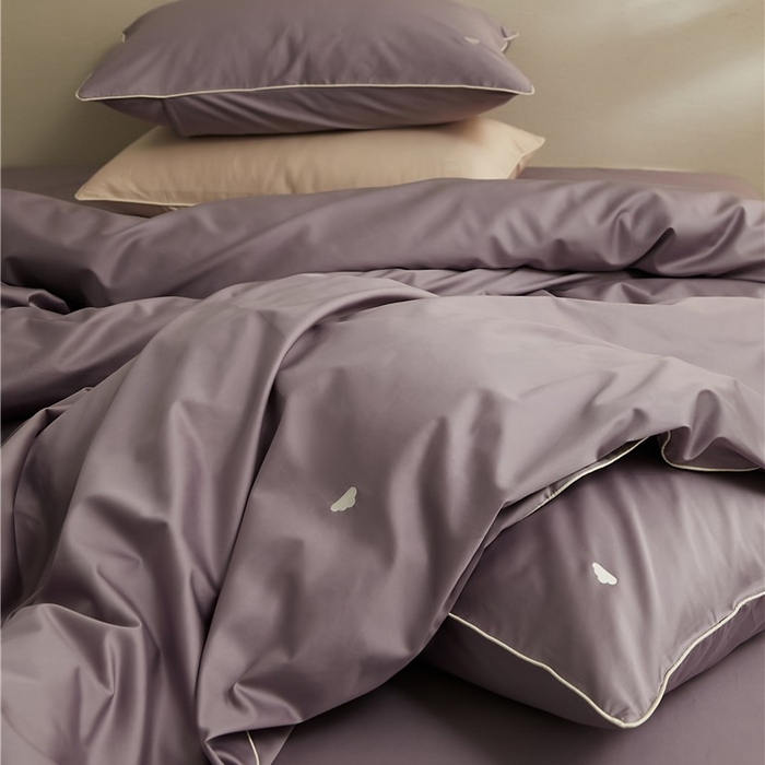 91家纺网 家纺一手货源 找家纺 新款100S长绒棉四件套-云享系列 紫藤色