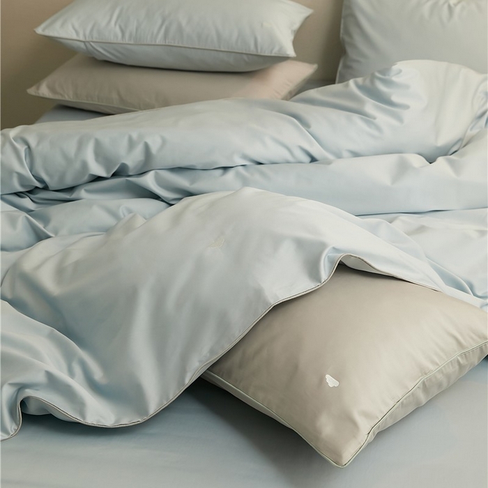 91家纺网 家纺一手货源 找家纺 新款100S长绒棉四件套-云享系列 锦兰色