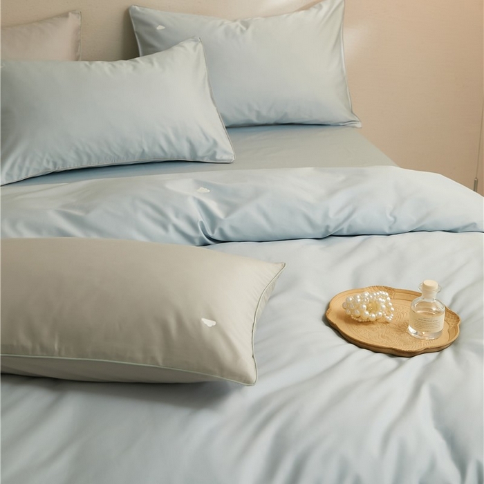 91家纺网 家纺一手货源 找家纺 新款100S长绒棉四件套-云享系列 锦兰色