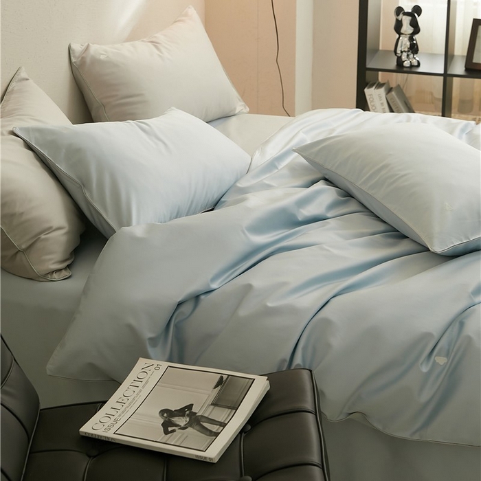 91家纺网 家纺一手货源 找家纺 新款100S长绒棉四件套-云享系列 锦兰色