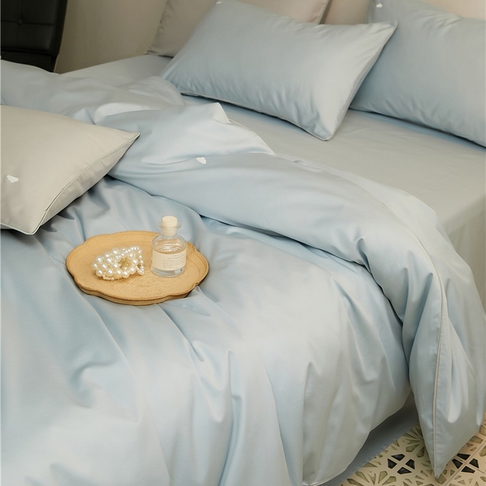 91家纺网 家纺一手货源 找家纺 新款100S长绒棉四件套-云享系列 锦兰色