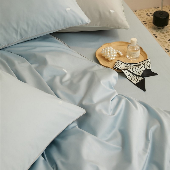 91家纺网 家纺一手货源 找家纺 新款100S长绒棉四件套-云享系列 锦兰色