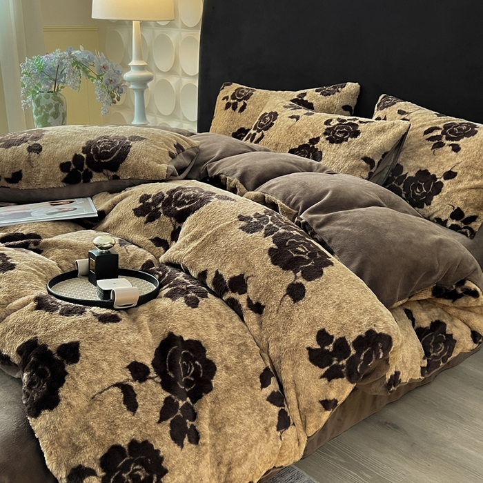 米可 2025新款美拉德高克重兔毛绒牛奶绒四件套 盛放