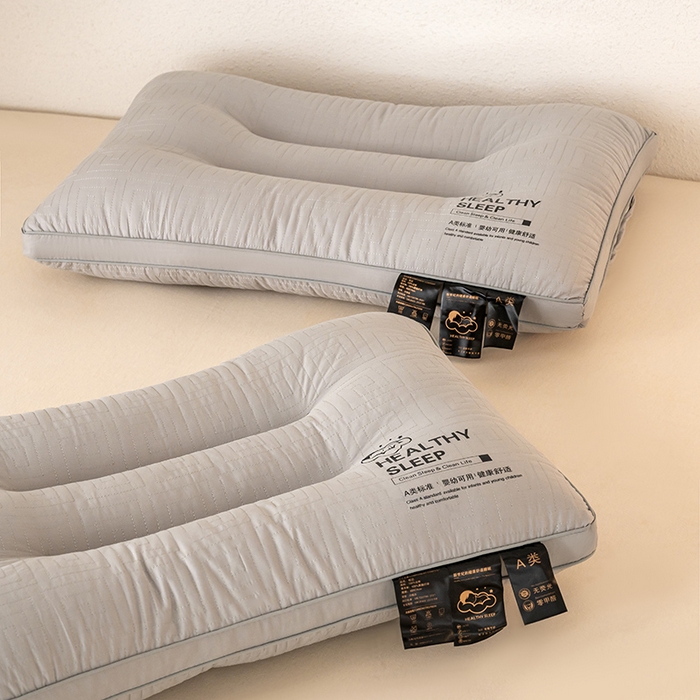 91家纺网 家纺一手货源 找家纺 十仟家纺 2025新款纯棉双面绗缝护颈枕枕头枕芯 中枕