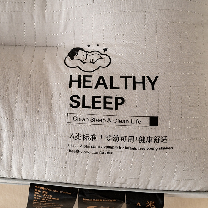 91家纺网 家纺一手货源 找家纺 十仟家纺 2025新款纯棉双面绗缝护颈枕枕头枕芯 低枕