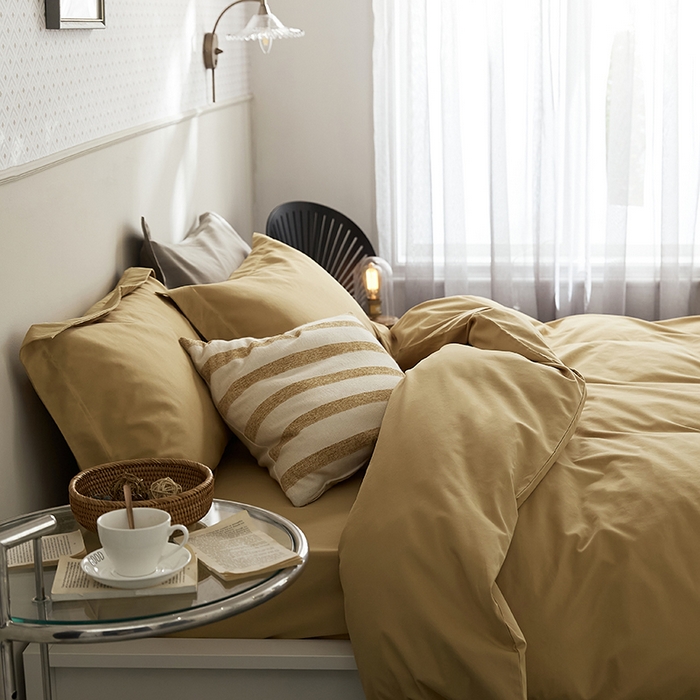 91家纺网 家纺一手货源 找家纺 2021新款加厚磨毛四件套玉子黄