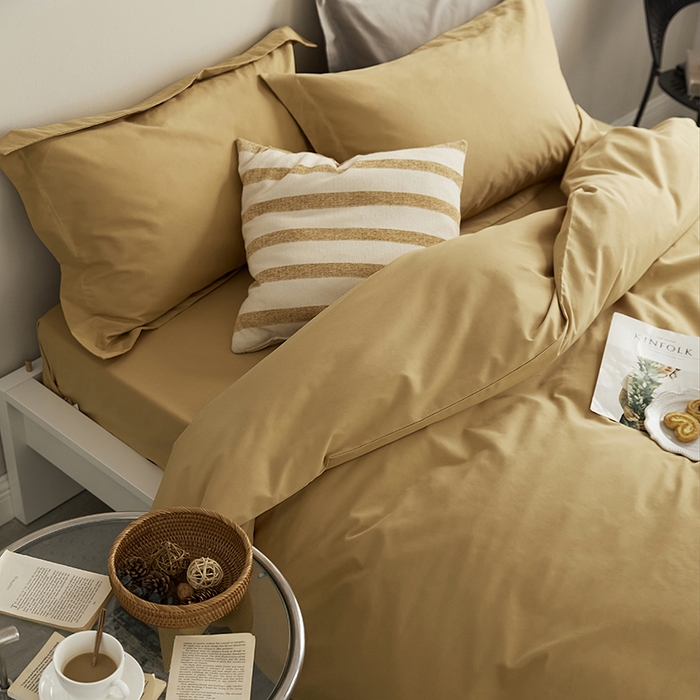 91家纺网 家纺一手货源 找家纺 2021新款加厚磨毛四件套玉子黄