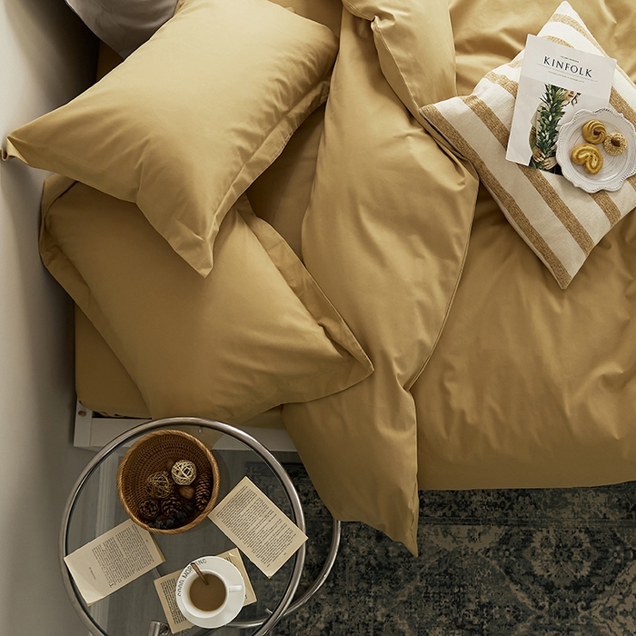 91家纺网 家纺一手货源 找家纺 2021新款加厚磨毛四件套玉子黄