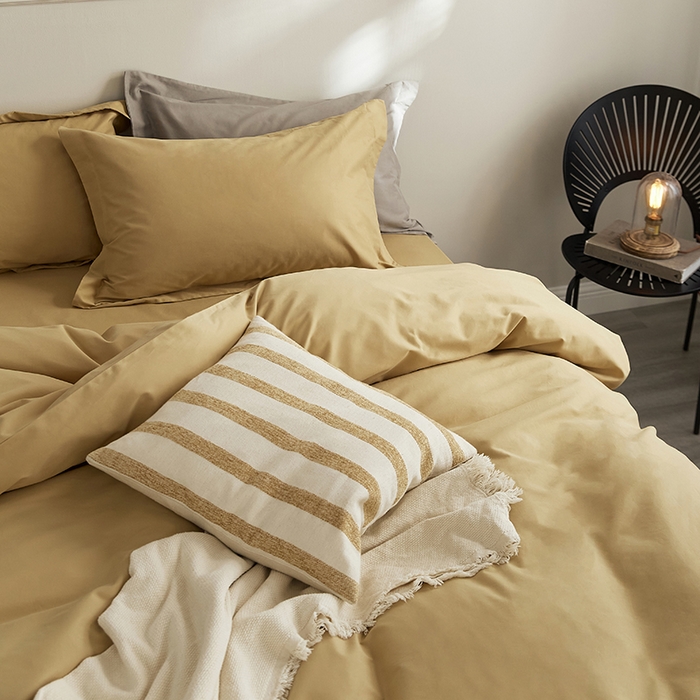 2021新款加厚磨毛四件套玉子黄