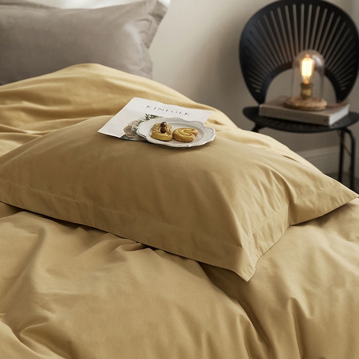 91家纺网 家纺一手货源 找家纺 2021新款加厚磨毛四件套玉子黄