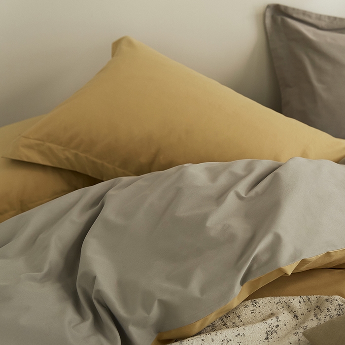 91家纺网 家纺一手货源 找家纺 2021新款加厚磨毛四件套玉子黄灰