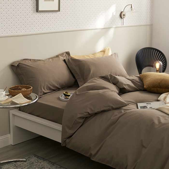 91家纺网 家纺一手货源 找家纺 2021新款加厚磨毛四件套山吹茶色