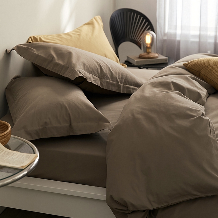 91家纺网 家纺一手货源 找家纺 2021新款加厚磨毛四件套山吹茶色