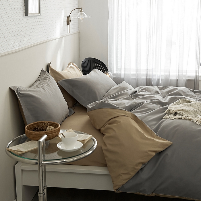 91家纺网 家纺一手货源 找家纺 2021新款加厚磨毛四件套银竹奶茶