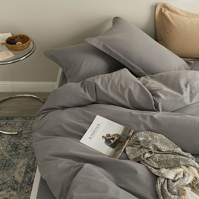 91家纺网 家纺一手货源 找家纺 2021新款加厚磨毛四件套银竹灰