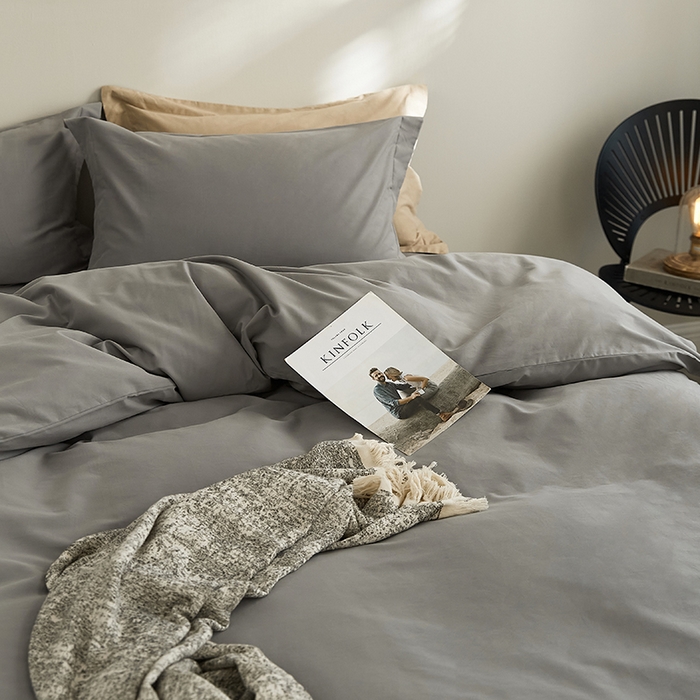 91家纺网 家纺一手货源 找家纺 2021新款加厚磨毛四件套银竹灰