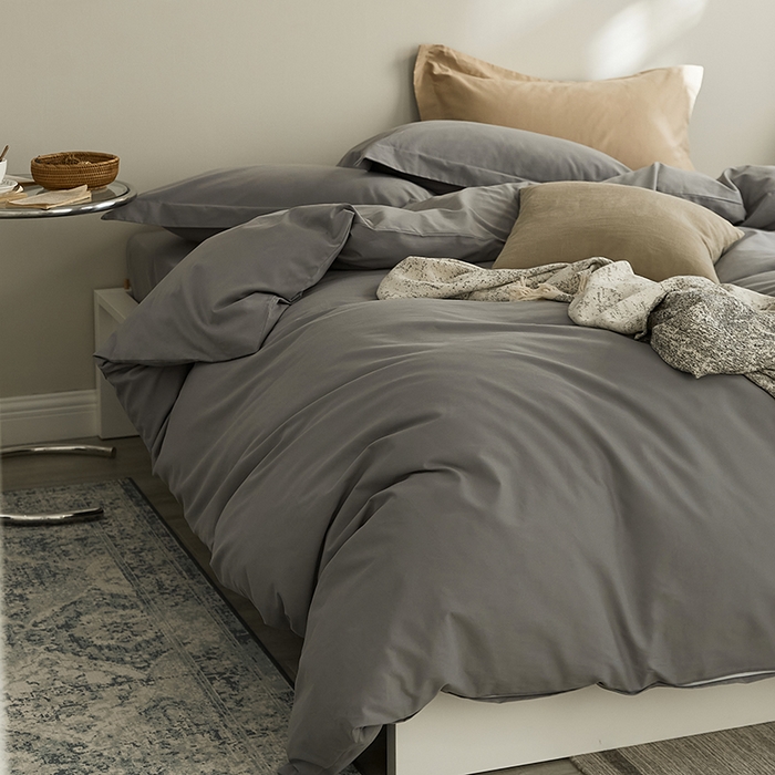 91家纺网 家纺一手货源 找家纺 2021新款加厚磨毛四件套银竹灰