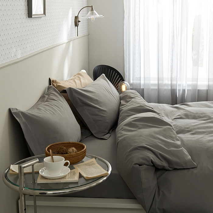 91家纺网 家纺一手货源 找家纺 2021新款加厚磨毛四件套银竹灰