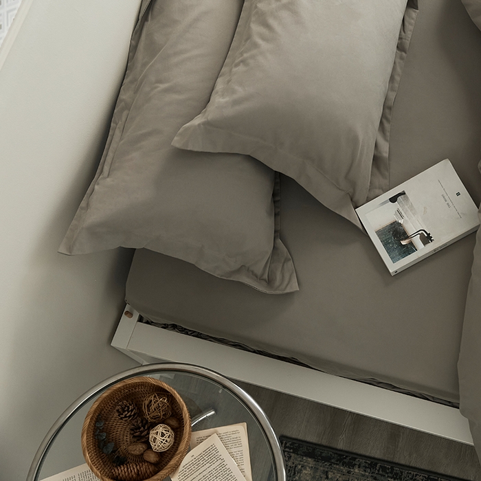 91家纺网 家纺一手货源 找家纺 2021新款加厚磨毛四件套浅棕灰