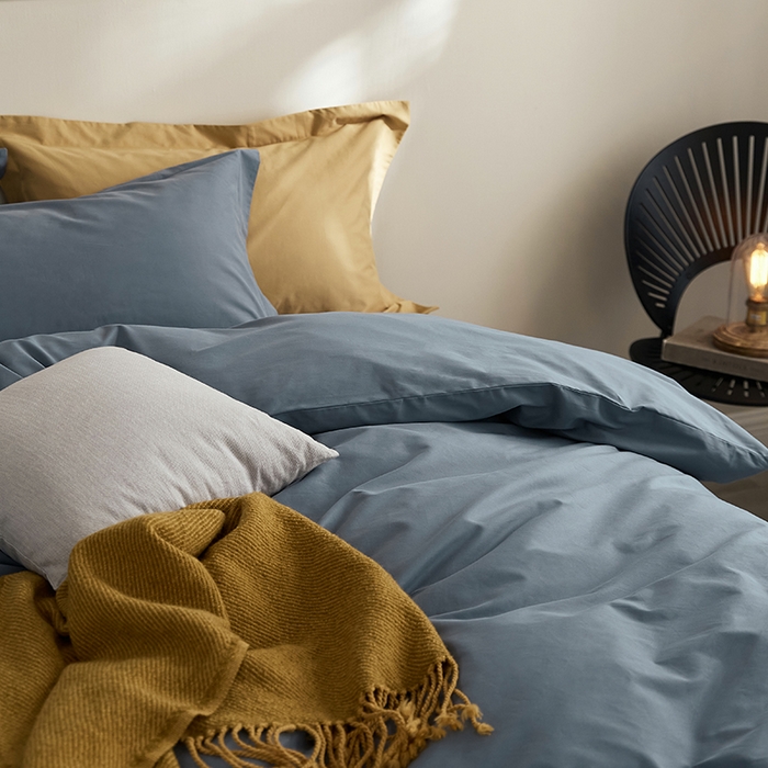 91家纺网 家纺一手货源 找家纺 2021新款加厚磨毛四件套千草蓝