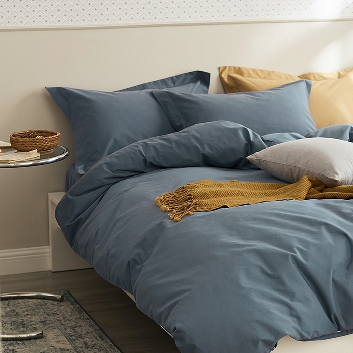 91家纺网 家纺一手货源 找家纺 2021新款加厚磨毛四件套千草蓝