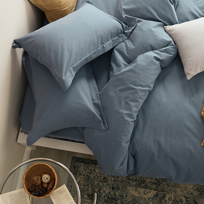 91家纺网 家纺一手货源 找家纺 2021新款加厚磨毛四件套千草蓝