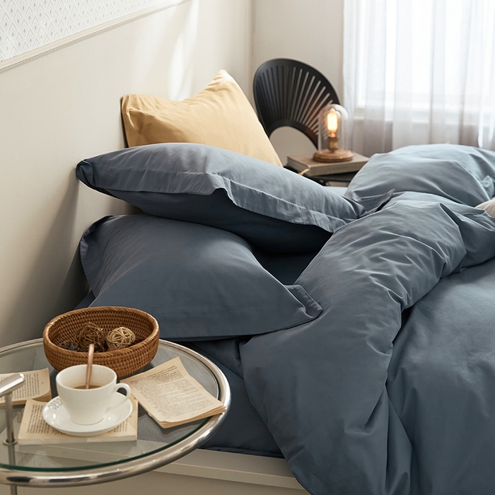 91家纺网 家纺一手货源 找家纺 2021新款加厚磨毛四件套千草蓝