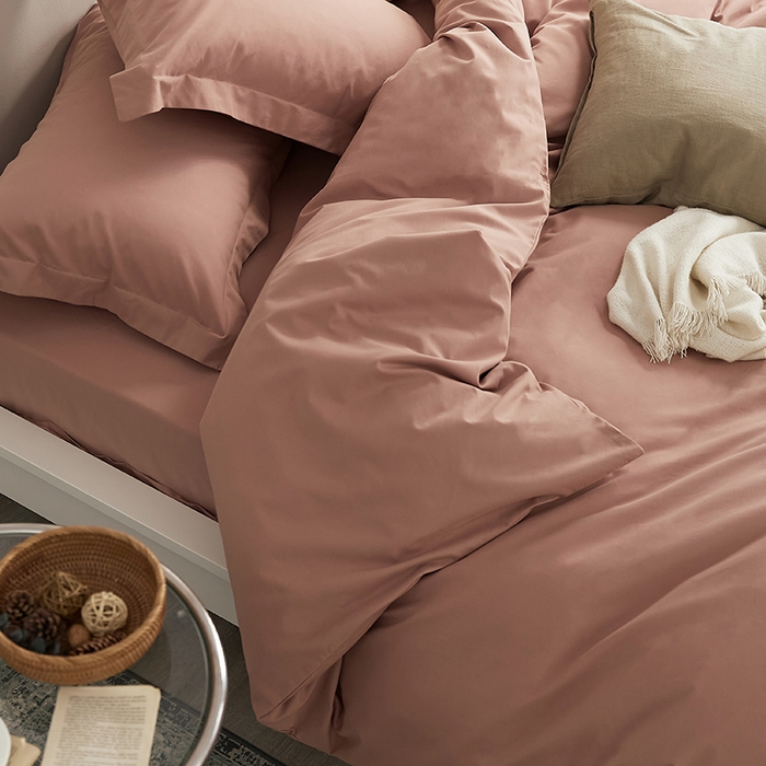 91家纺网 家纺一手货源 找家纺 2021新款加厚磨毛四件套藕荷色