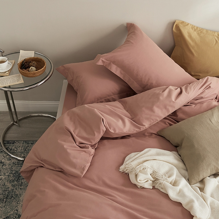 91家纺网 家纺一手货源 找家纺 2021新款加厚磨毛四件套藕荷色