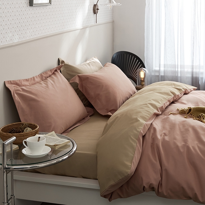 91家纺网 家纺一手货源 找家纺 2021新款加厚磨毛四件套藕荷奶茶