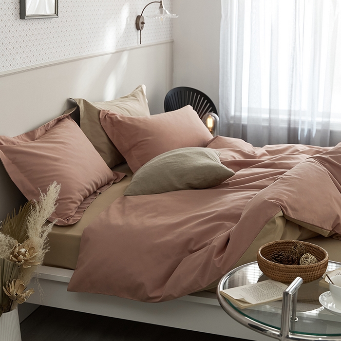 91家纺网 家纺一手货源 找家纺 2021新款加厚磨毛四件套藕荷奶茶