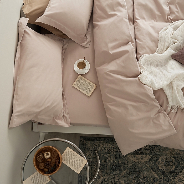 91家纺网 家纺一手货源 找家纺 2021新款加厚磨毛四件套淡妃粉